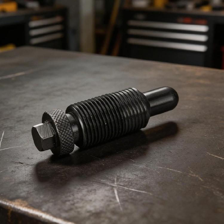 Metal Positioning Tool T40237 for Timing Service Alignment, Rounded Tip Entry, and Threaded Locking Support in Workshop Repair Tasks