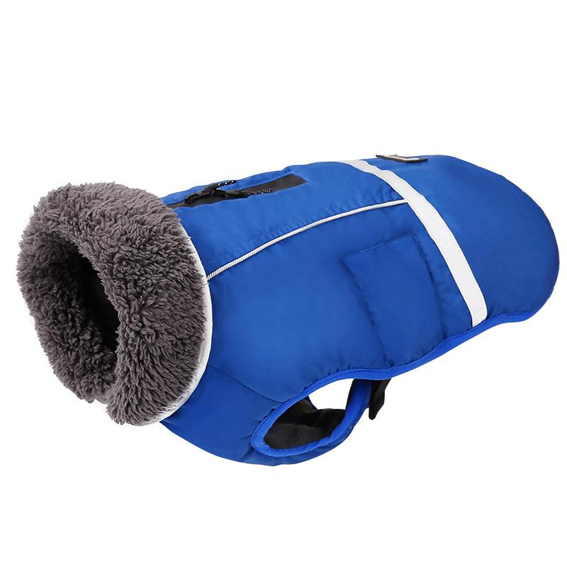 Pet Fall and Winter Thickened Jacket Big Dog Clothes Reflective Warm Clothing Dog Insert Button Clothing