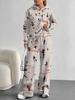 Gradual Change European And American Autumn And Winter Casual Long-Sleeved Suit Women'S Hooded Sweater Trousers Two-Piece Set