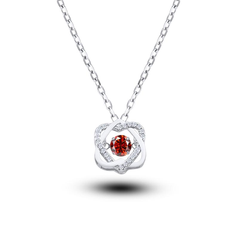0.5ct Moissanite Necklace for Women Sparkling Simulated Diamond Pendant Beating Heart S925 Silver Fine Jewelry Gift