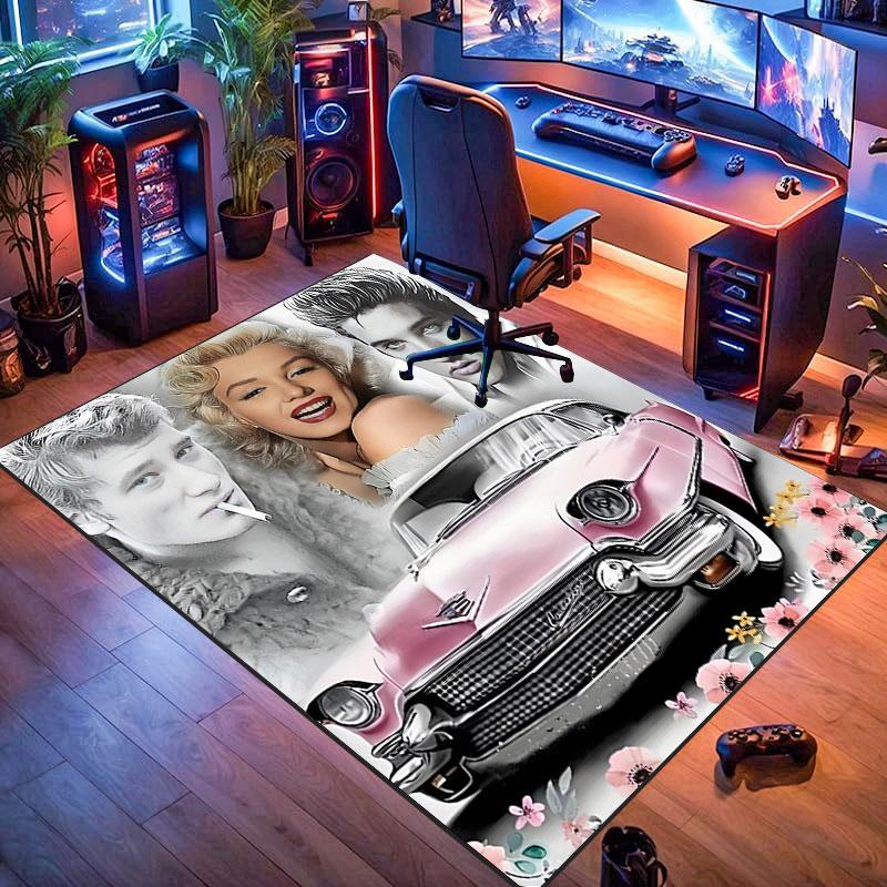 Elvis-themed rug, suitable for living room, bedroom, game room, computer room and home décor.