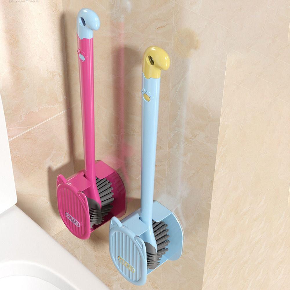 

Double Head Toilet Scrubber Silicone Curved Brush Bathroom Accessories Toilet Cleaner Bathroom синій