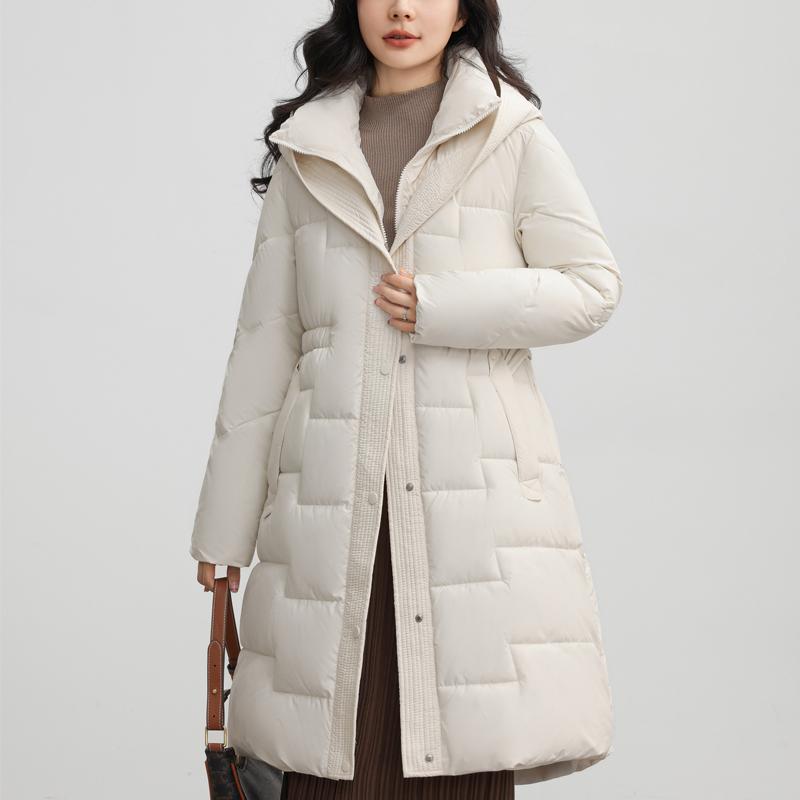 Warm Long Parkas for Women Overcoat With Belt Plus Size Fashion Long Sleeve Thick Woman Winter Coats Hooded