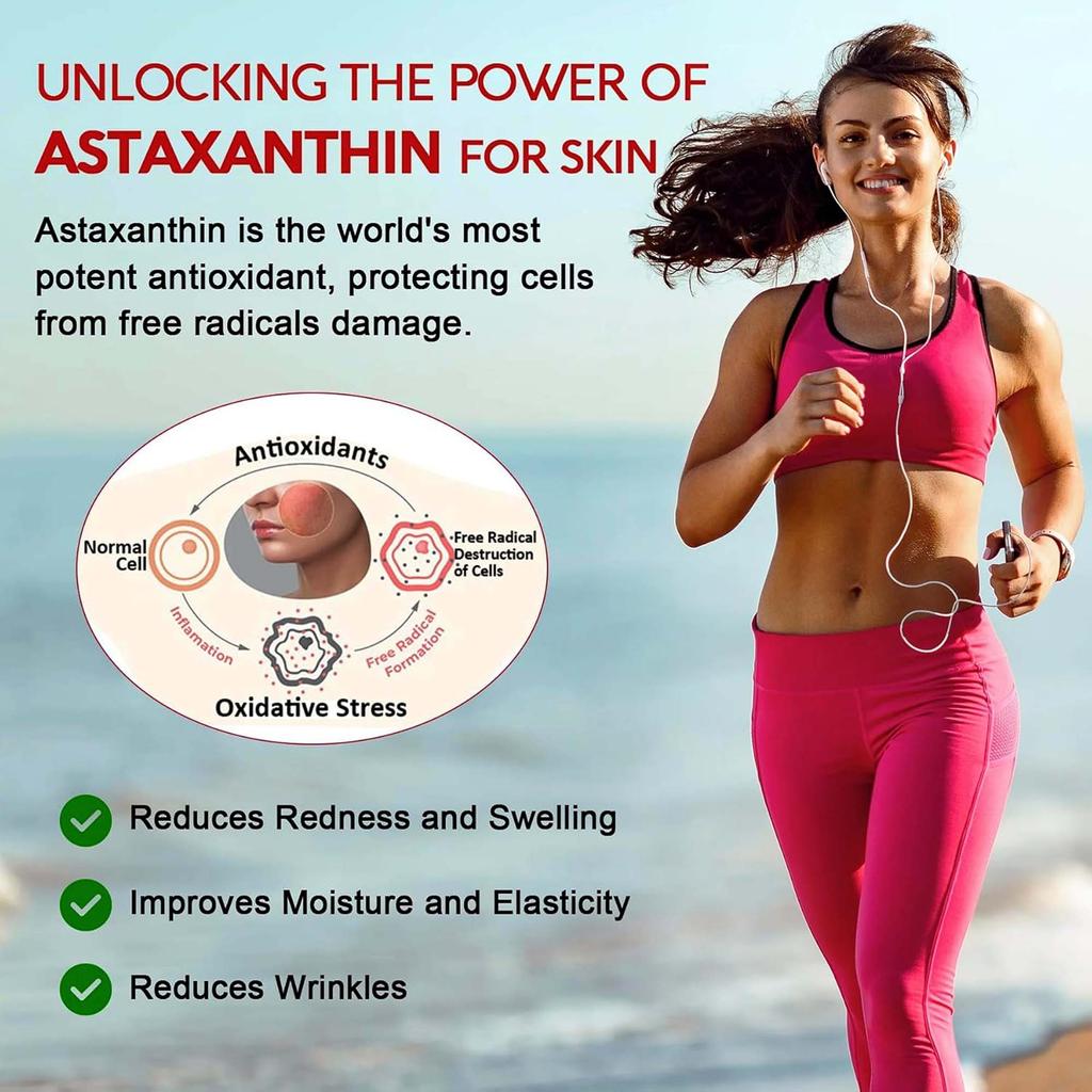 Astaxanthin 24mg Kapseln - Starkes Antioxidans - mit Ashwagandha-Wurzelextrakt