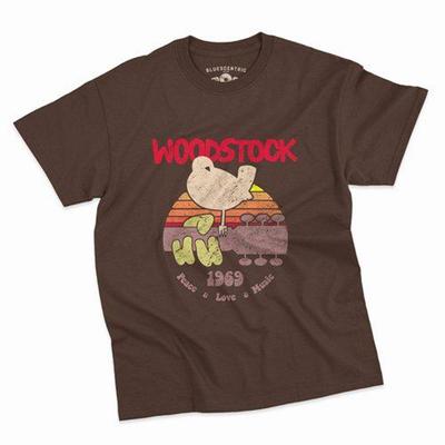 Bird & Guitar Woodstock T-Shirt and Kids Tshirt - Classic Heavy Cotton