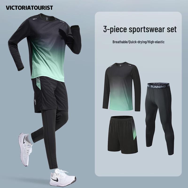 VICTORIATOURIST Men s Quick-Dry Compression Sportswear Set XL