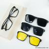 Un Nuovo Set Di Occhiali Da Sole Alla Moda Con Design A Clip Magnetica 1 Montatura E 3 Lenti Intercambiabili Set Di Occhiali Quadrati Nuovi Unisex