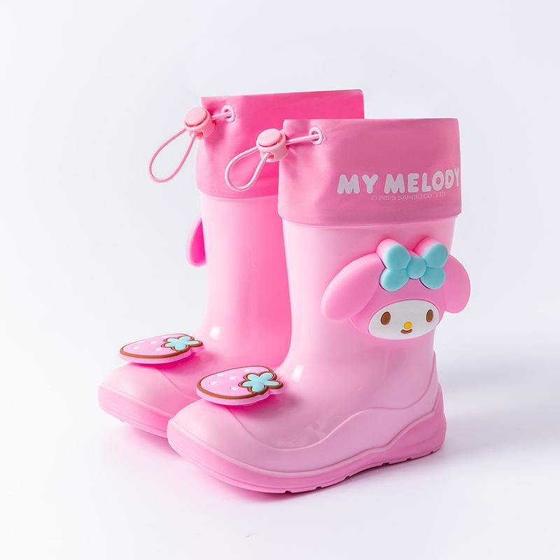 Children's Rain Boots Girls' Water Boots Non-Slip Waterproof Rain Boots Girls' Kuromi Kindergarten Kids' Water Shoes