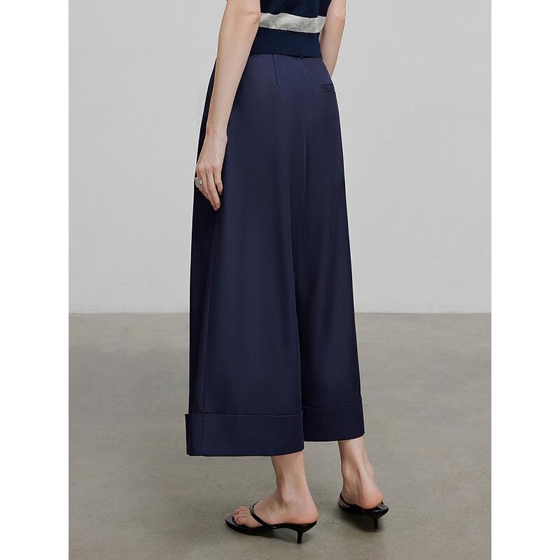 Damen Lyocell Relaxed Wide-Leg Cropped Hose