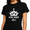 Hip Hop Queen Crown T Shirt For Women Rap Music Lover 90s Vintage Y2K Streetwear Crew Neck Short Sleeve Summer Casual Top