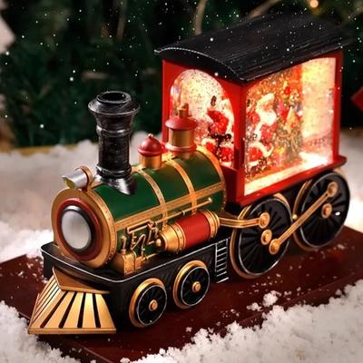 Vianočný darček Vianočné ozdoby z krištáľovej gule LED svetlá Vláčik Santa Claus Veselé Vianoce Dekorácia na domov Párty Vianoce