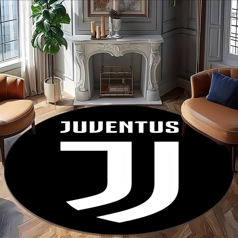 1pc Football Team (12) Print Round Carpet Chair Round Carpet Suitable for Bedroom Living Room Home Decorative Carpet