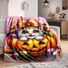 1 Stück Halloween Kürbis Katze Decke - Leichter Flanell Fleece mit Digitaldruck, Weich Warm für Sofa, Reise, Camping, Büro yy251018291