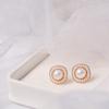 Commuter Retro Natural Freshwater Pearl Stud Earrings Ins Medieval Light Luxury S911 Silver Needle Premium Square Earrings Women
