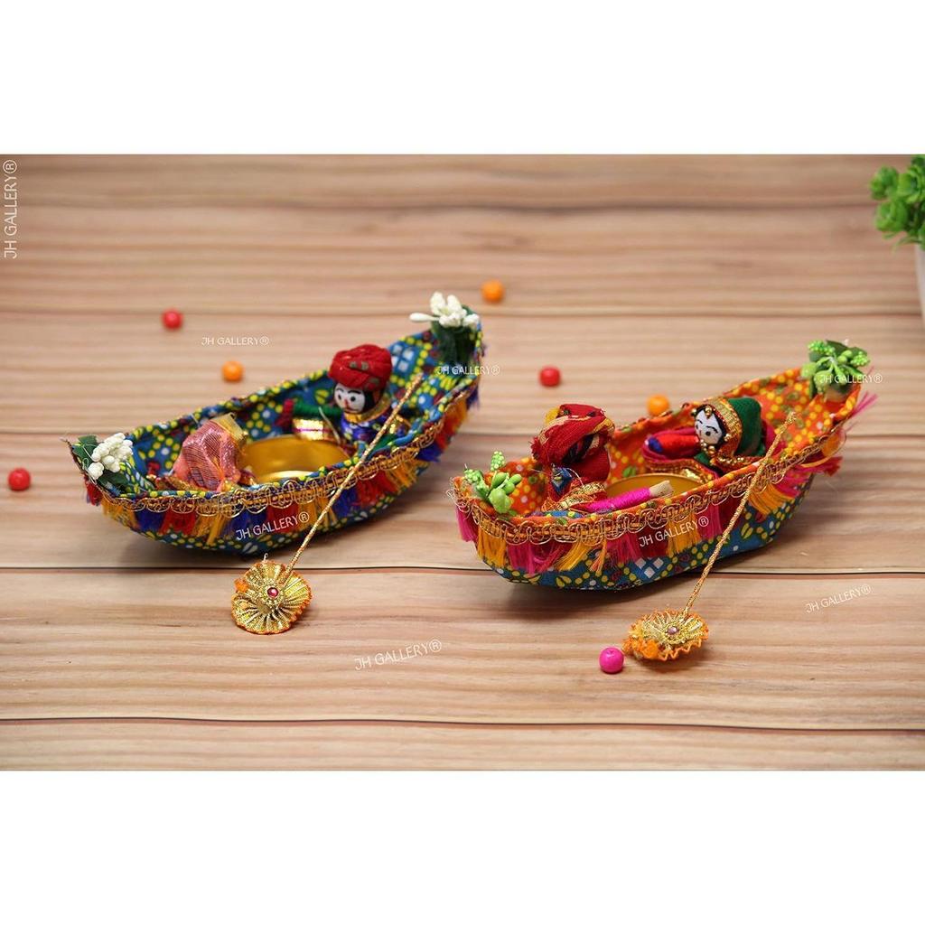 Recycled Material Rajasthani Raja Rani Puppet/Dolls Decorative Tealight Candle Holder (Pack of 2)