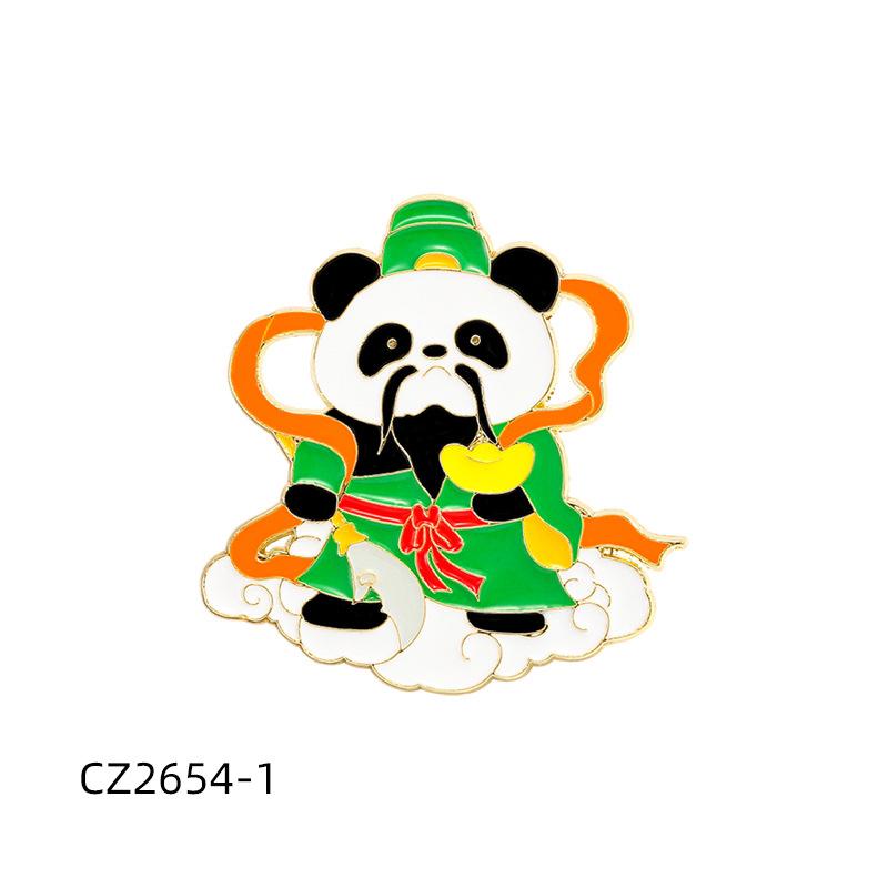 2025 Новый Пятипутевой Бог Богатства Панда Брошь Подарки на Весенний Фестиваль Удача Удача Национальный Достояние Животное Новогодний Значок Пряжка
