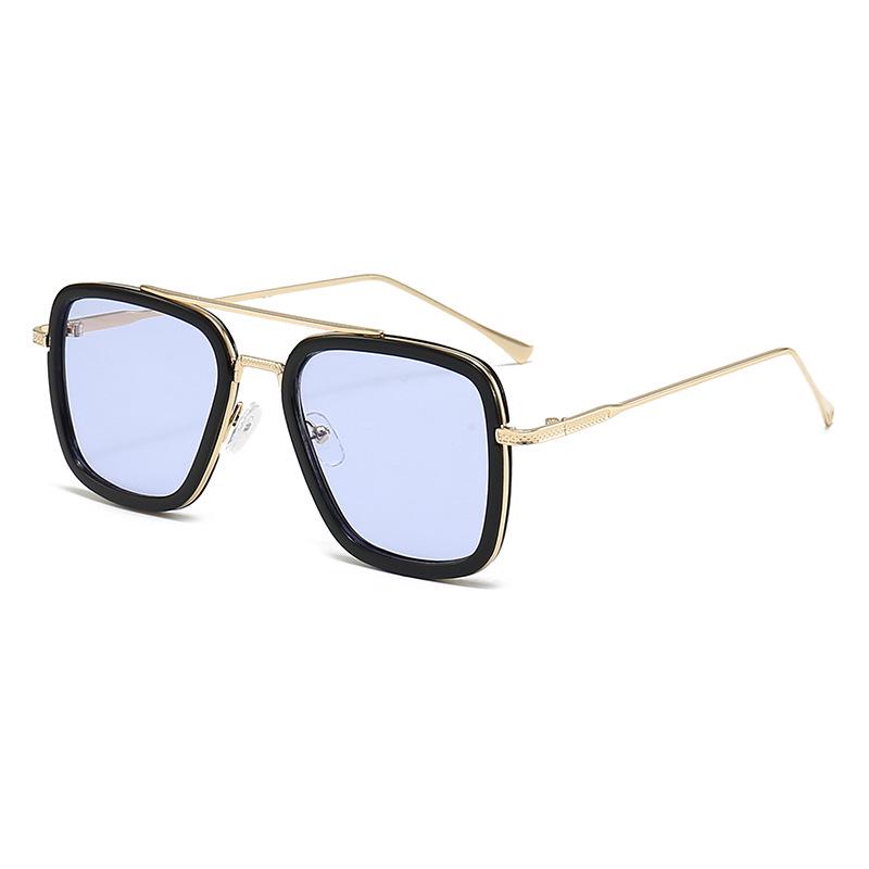 Stylish Men's Square Frame Sunglasses Inspired by Iron Man and Spider-Man - Trendy European and American Design, Large Frame