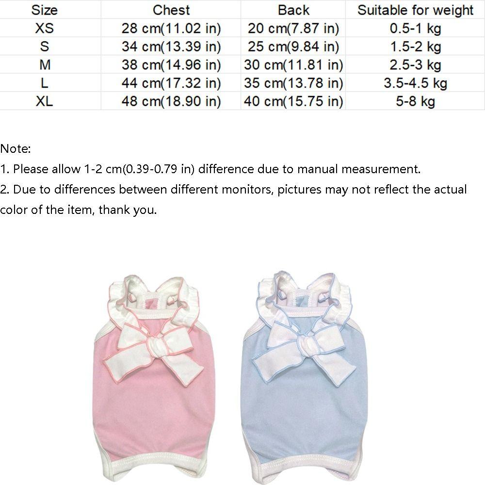 Adjustable Cat Sterilization Suit Lace Bow Soft Pet Belly Cover Comfortable Anti Licking Cat Weaning Clothing Neutering Recovery