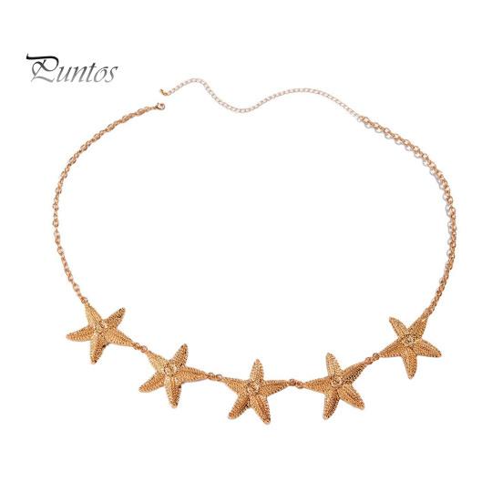 

Цепочка на талию с морской звездой, регулируемая длина, сплав, бохо, стиль серфера, украшения для тела, отпуск, пляж, бикини, цепочка для тела золотистый