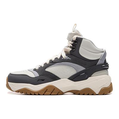 Li Ning Tian Ji 3.0 Hi Classic Comfortable Retro Trend Thick Sole Height Increasing Rebound Non-Slip Wear-Resistant Mid-Top Skate Shoes AGCU433-4