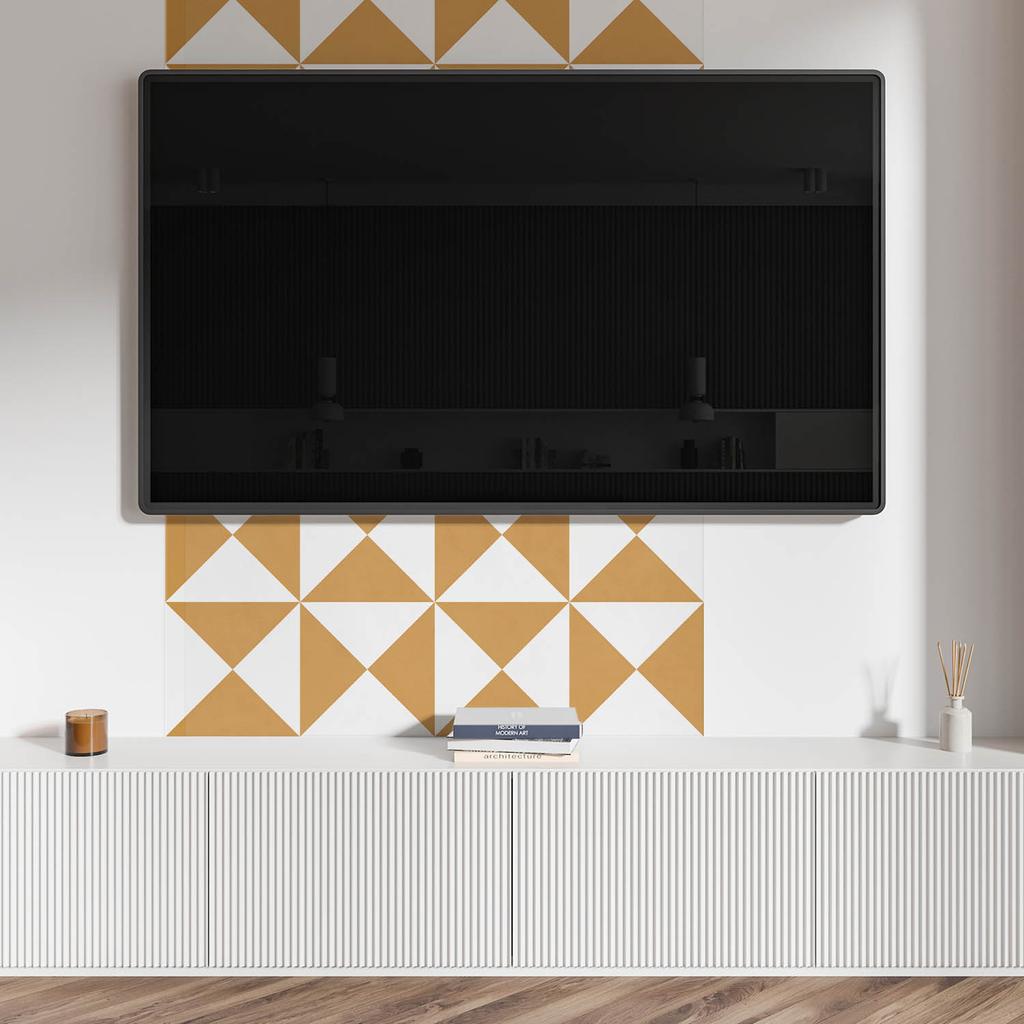 Gotowy Do Montażu Panel Winylowy Z Dekoracyjnym Nadrukiem 100X50 Cm Geometryczny Wzór Trójkątów