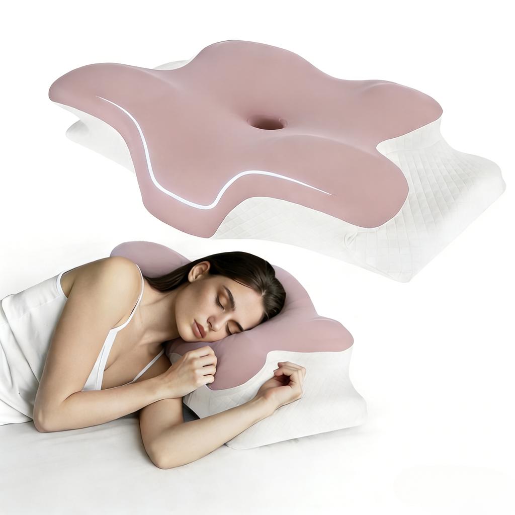 Memory-Schaumstoffkissen Schmetterlingsform Nackenkissen Hohe Dichte Memory-Schaumstoff Atmungsaktiver Bezug Ergonomisches Konturdesign