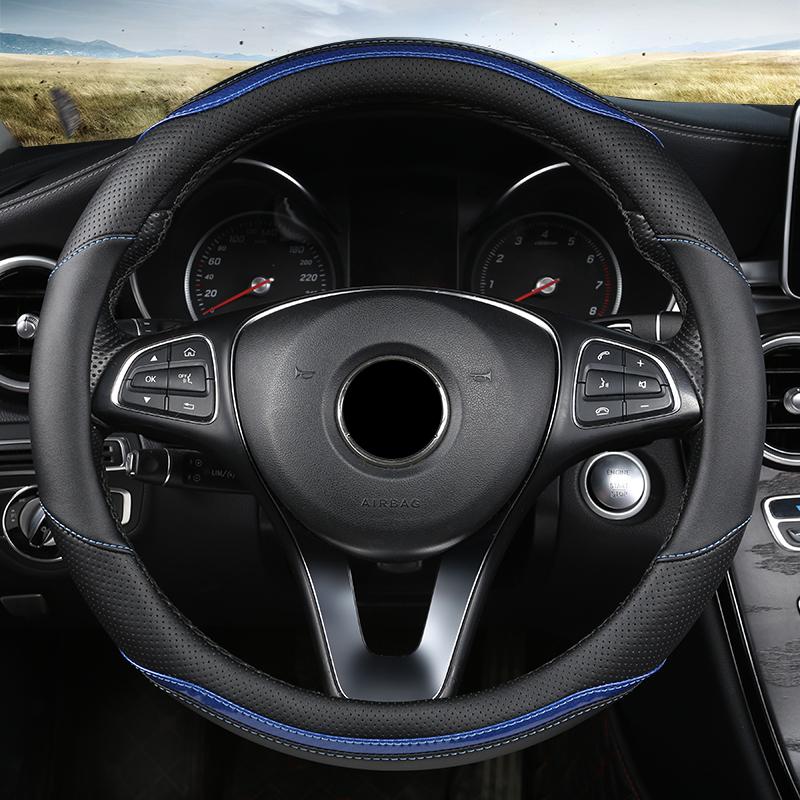 DERMAY Car Steering Wheel Cover PU Leather for VW Golf Polo Passat Bora Touran UP! Tiguan Jetta Beetle Teramont Auto