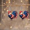 American Flag Acrylic Animal Earrings - Red & White Independence Day Theme