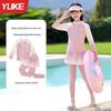 2024 Girls' Long Sleeve Two-Piece Swimsuit for Middle & Big Kids - Warm, Full-Length Design