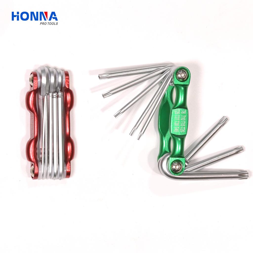 Min Factory Sale Industrial Grade Aluminium Alloy Foldable Allen Wrench Hex Key Set Home Bicycle Repair Tool Torx Tip Made Steel