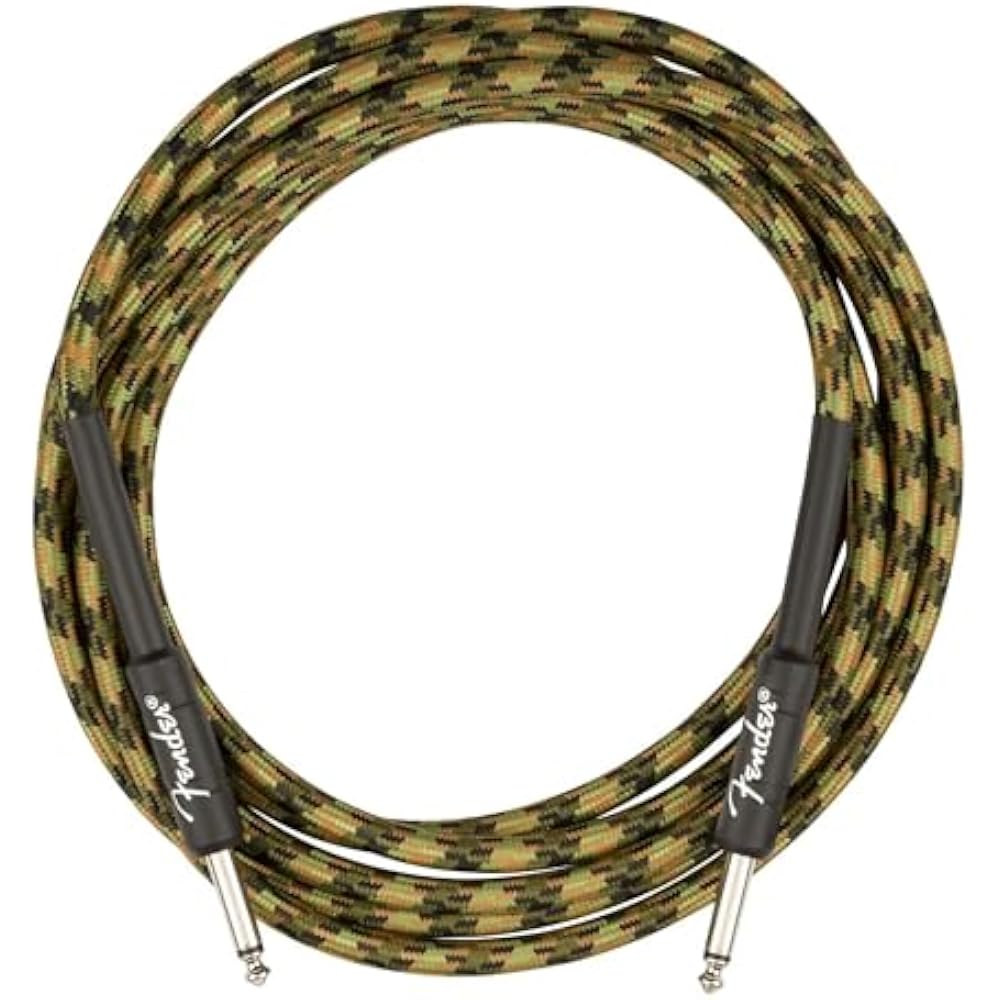 Fender 10ft Professional Tweed Instrument Cable Straight Woodland Camo 1 Pack