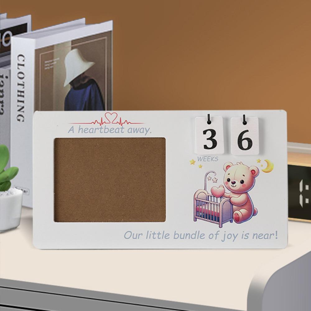 Wooden Sonogram Picture Frame Countdown Weeks Pregnancy Gift Ultrasound Photo Frame Pregnancy Must Haves Announcement