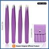 Eyebrow Tweezer 4Pcs Colorful Hair Beauty Fine Hairs Puller Stainless Steel Slanted Eye Brow Clips Removal Makeup Tools