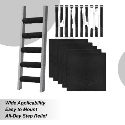 Bunk Bed Step Pads 5 Pieces Soft Anti-Slip Protector Bunk Bed Ladder Stabilizer Pads with 10 Adjustable Hoop Straps for Dorm