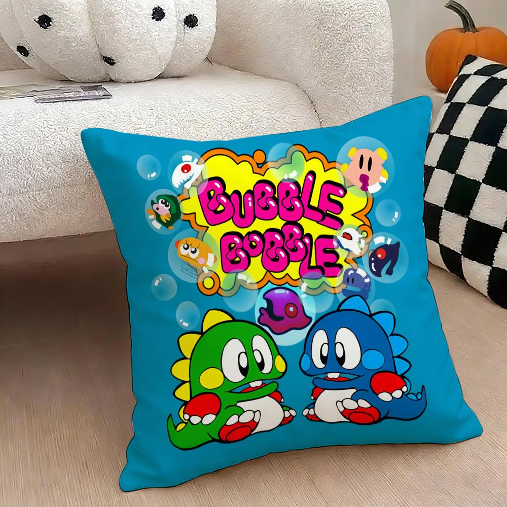 Game BBubbles Bobble Cushion Cover Natural Linen Double Sided Print Throw Pillow Case for Sofa Couch Home Decor