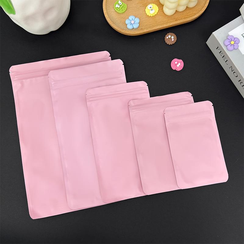 50pcs matte pink zipper pouches high end blind bags for card candy small gifts accessories cosmetics and surprise boxes