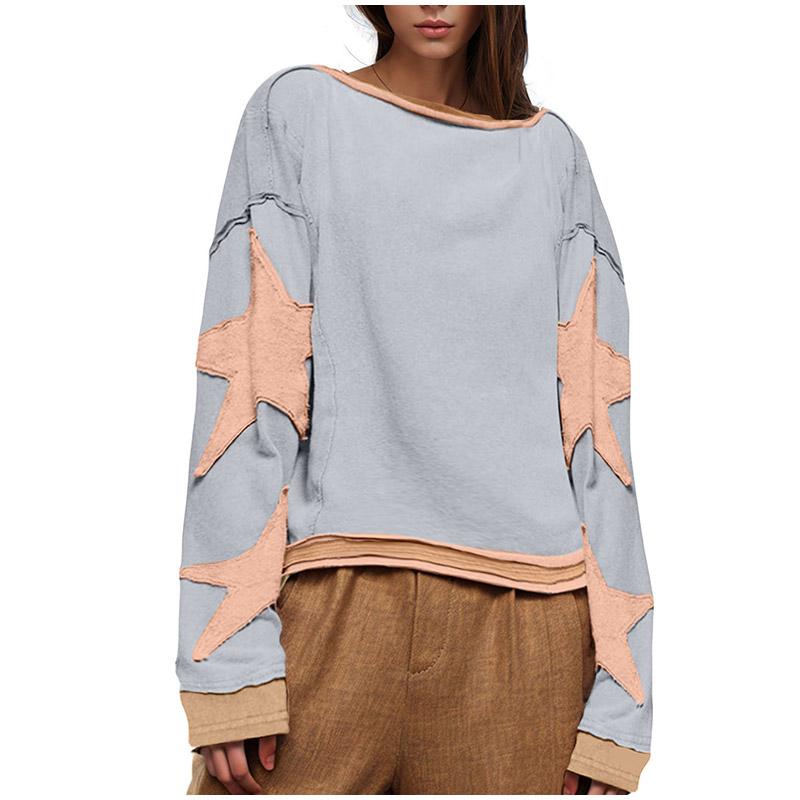 Oversized Graphic Sweatshirt for Women Fashion Long Sleeve Drop Shoulder O-neck Shirt Vintage Sweatshirt