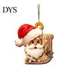 Reusable Acrylic Snowflake Berry Ornaments 2D Flat Christmas Ornaments, Gingerbread Letter Pendant with Santa Claus, Decorative Cookie Initial