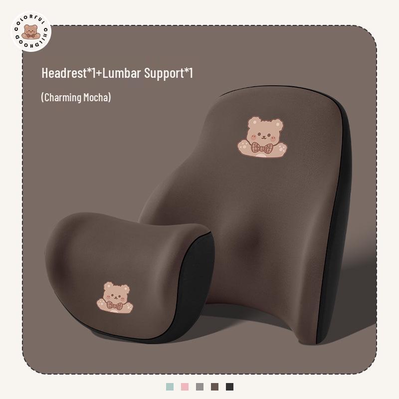 Cute Car Seat Neck and Lumbar Support Pillow