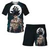 Japanese Cartoon Dragon Ball Z T-shirt Children's T-shirt Shorts Two-piece Set Summer Boys T-shirt+shorts Beach Pants