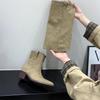 Brown Maillard Suede High Heel Pointed Knight Boots Women's Boots 2025 Fall/Winter Western Skinny Boots