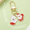 Exquisite Christmas Keychain: Santa, Reindeer, Gift Box, and Bell Ornaments Pendant