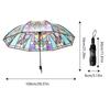 British Wind Rainforest Arch Transparent Umbrella Stained Glass Vintage Parasol Portable Automatic Opening Folding Umbrella