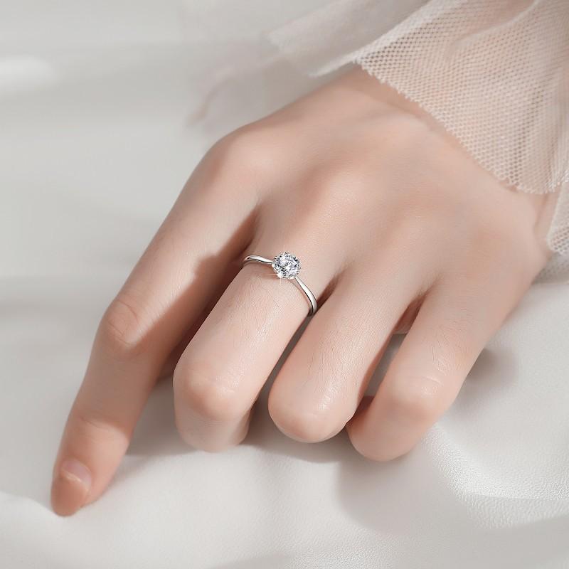 1 Carat Asscher Cut Moissanite Ring For Women, Light Luxury With A High-end Feel, S925 Silver Simple Closed Ring Gift For Women