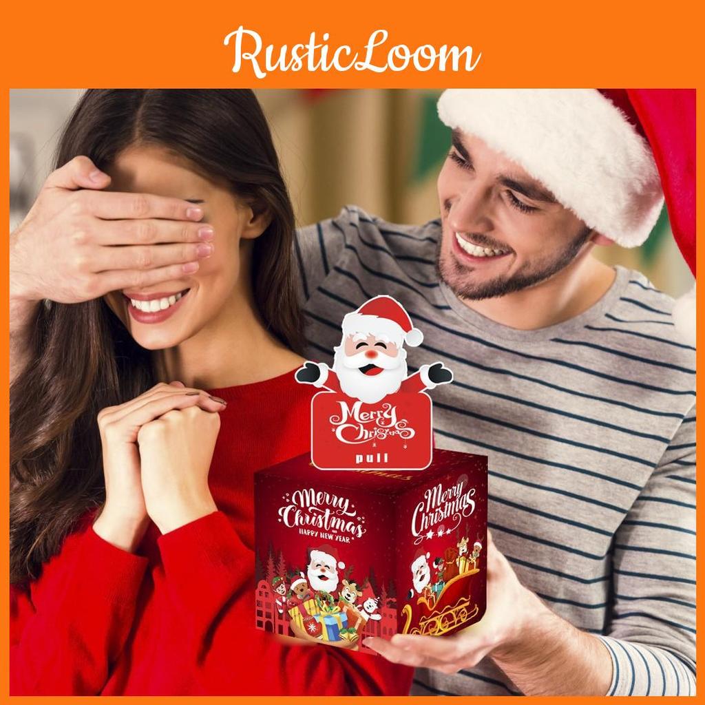 Gift Surprise Christmas Box With Santa Decor For Festive Events Exchange Gift