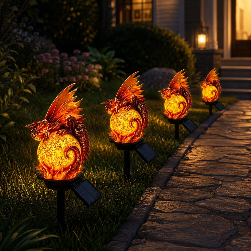 Gold Resin Powered Outdoor Garden Light with Funny Design for Patio Decoration