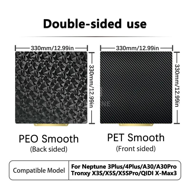 330x330mm PEI Spring Steel Sheet Flexible Print Build Plate Removable Surface Platform For ELEGOO Neptune 4 Plus 3D Printer