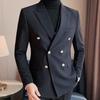 Men Spring Autumn Double-breasted Casual Suit Jacket High-end British Business Trendy  Suit Jacket