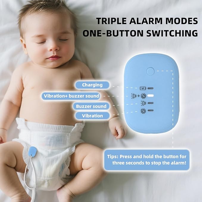 Bedwetting Alarm with Loud & Strong Vibration-USB Rechargeable for Kids & Adults-Stops Nighttime Accidents