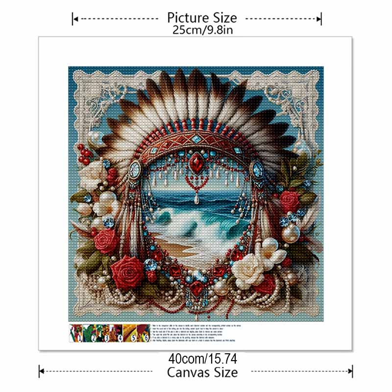 New Arrival 5D DIY Full Circle Diamond Painting "Ethnic Avatar Frame" Embroidery Cross Stitch Home Decor Gift